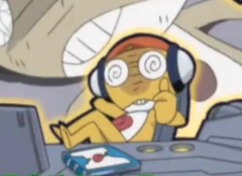 knife and bomb from inanimate insanity standing in front of a pyramid in egypt. knife has his arm wrapped around bomb.